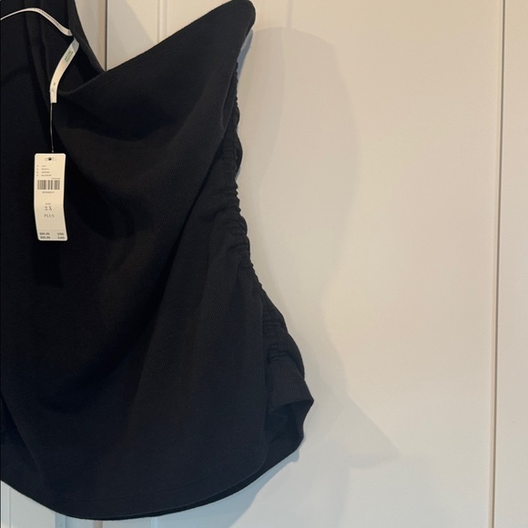 Anthropologie A+ Black One-Shoulder Top size 2x - Picture 2 of 3